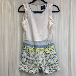 ❤️‍🔥3/$20 White and Blue Romper by Plains and Prints